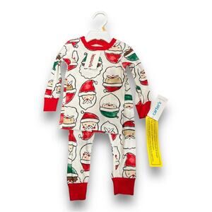 CARTERS SANTA CHRISTMAS PAJAMAS Cotton SZ 12 months NWT